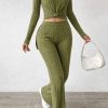 Order Olive Green Ribbed Lounge Set Now For 1KD in Kuwait