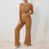 Buy Brown Ribbed 2-Piece Lounge Set For 1KD in Kuwait