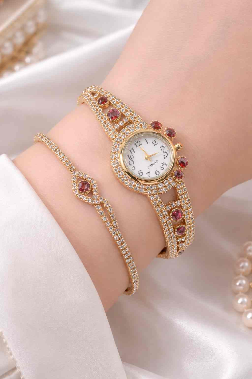 Elegant Royal Crystal Watch Bracelet Set for women at 1 KD in Kuwait