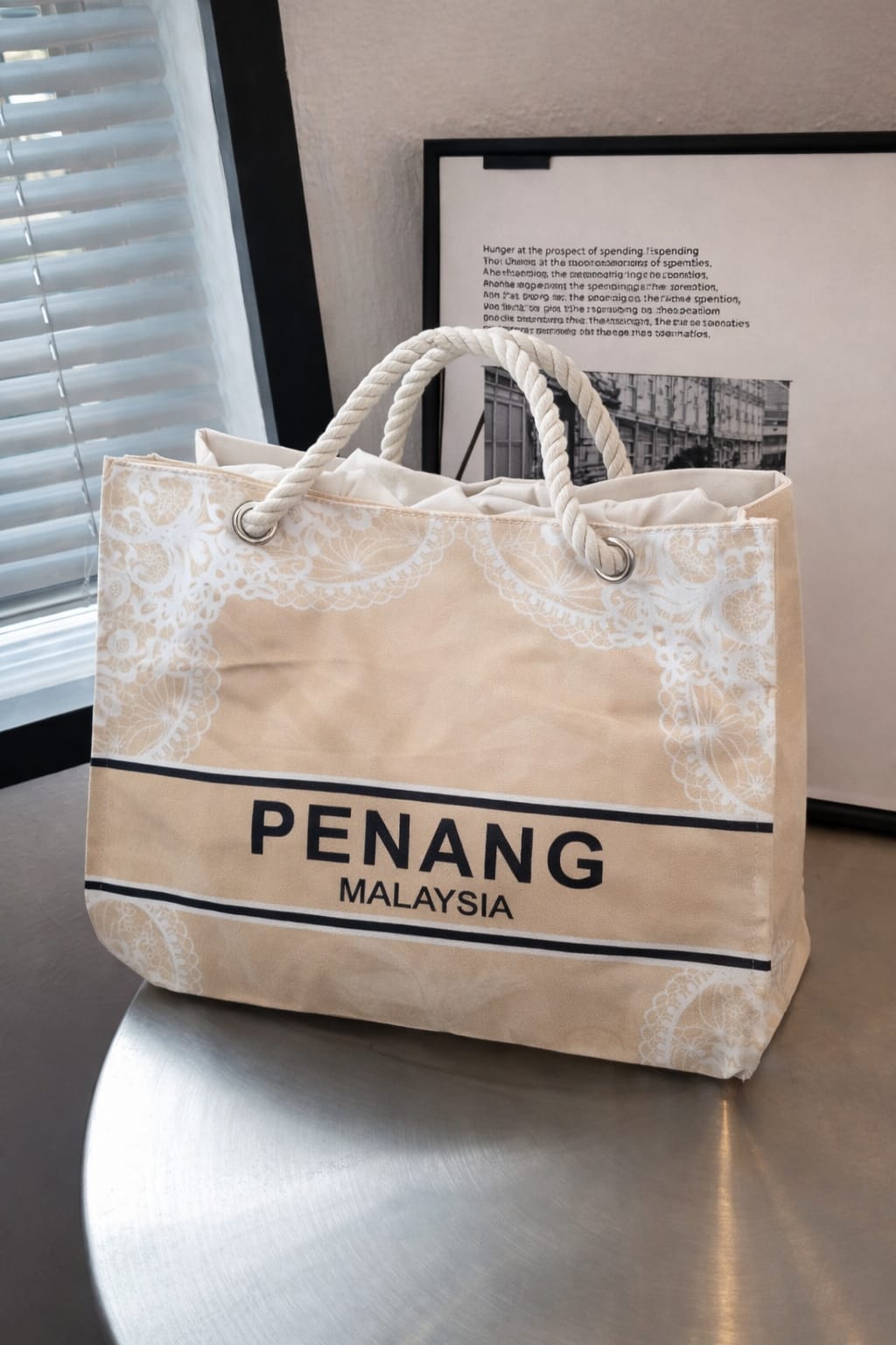 Penang Rope Handle Travel Tote Stylish Penang Rope Handle Travel Tote for 1 KD in Kuwait