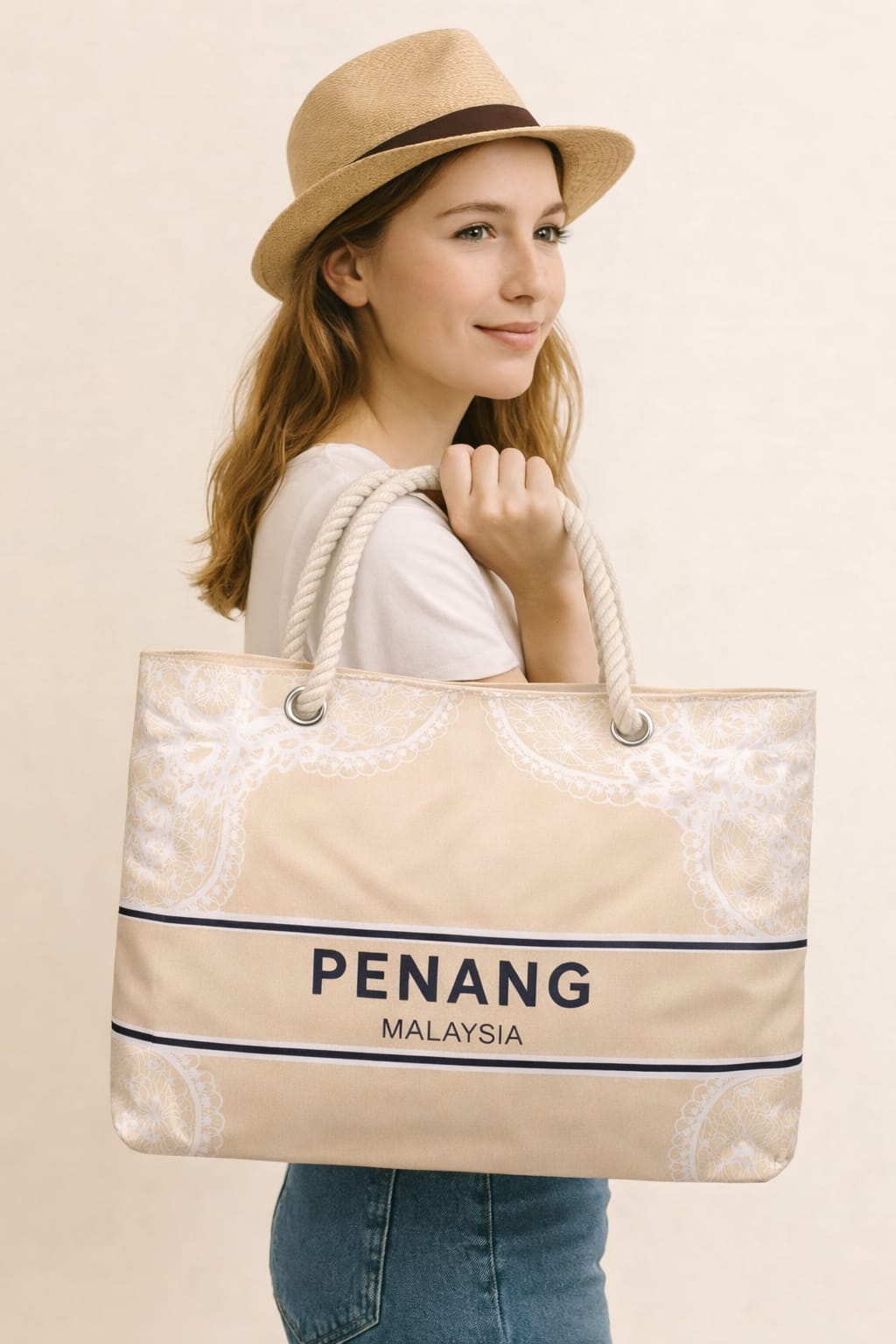 Penang Rope Handle Travel Tote Durable Penang Rope Handle Travel Tote for 1 KD in Kuwait