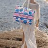 Summer Bloom Rope Handle Beach Tote (Assorted Designs) Colorful Summer Bloom Rope Handle Beach Tote for 1 KD in Kuwait