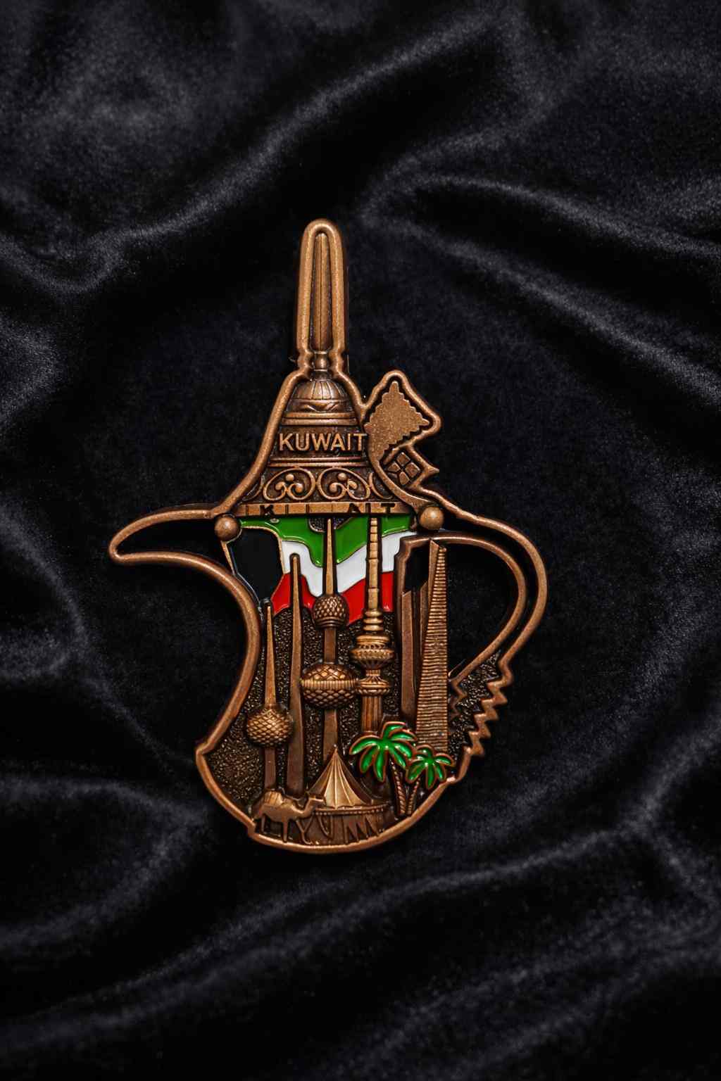 Handmade Style Kuwait Heritage Metal Fridge Magnet for 1 KD in Kuwait