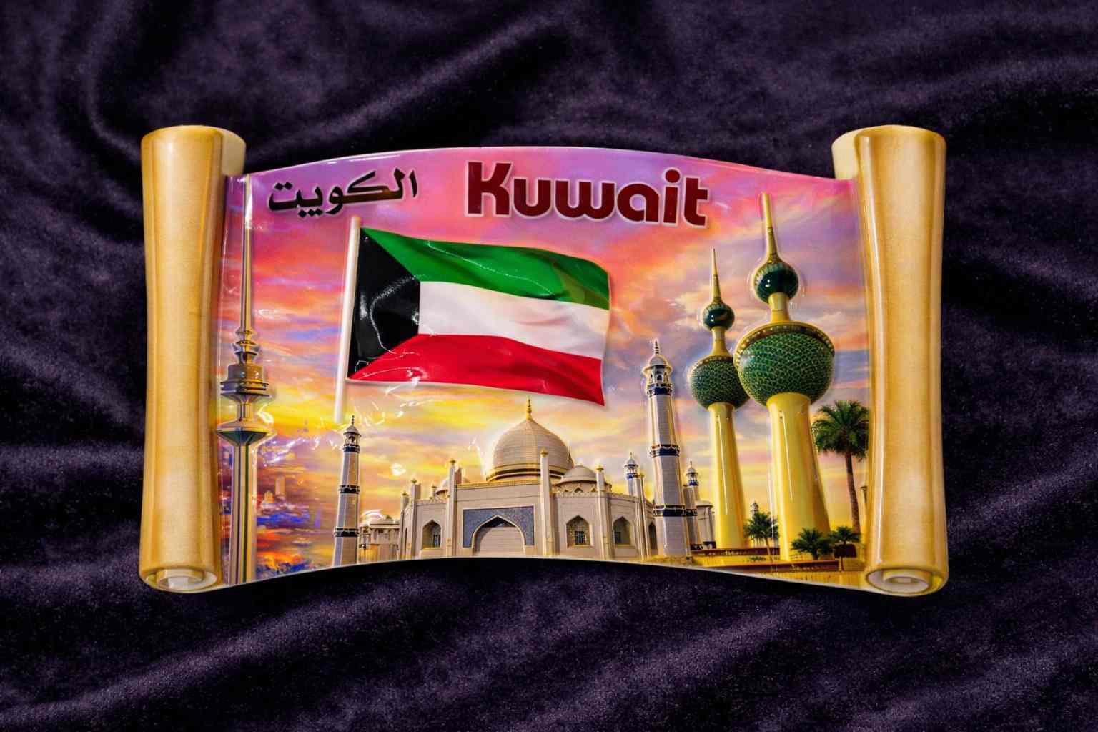 Kuwait Souvenir Heritage Metal Fridge Magnet for 1 KD in Kuwait