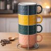 Buy 4-Piece Coffee Mug Set with Stand For 1KD in Kuwait