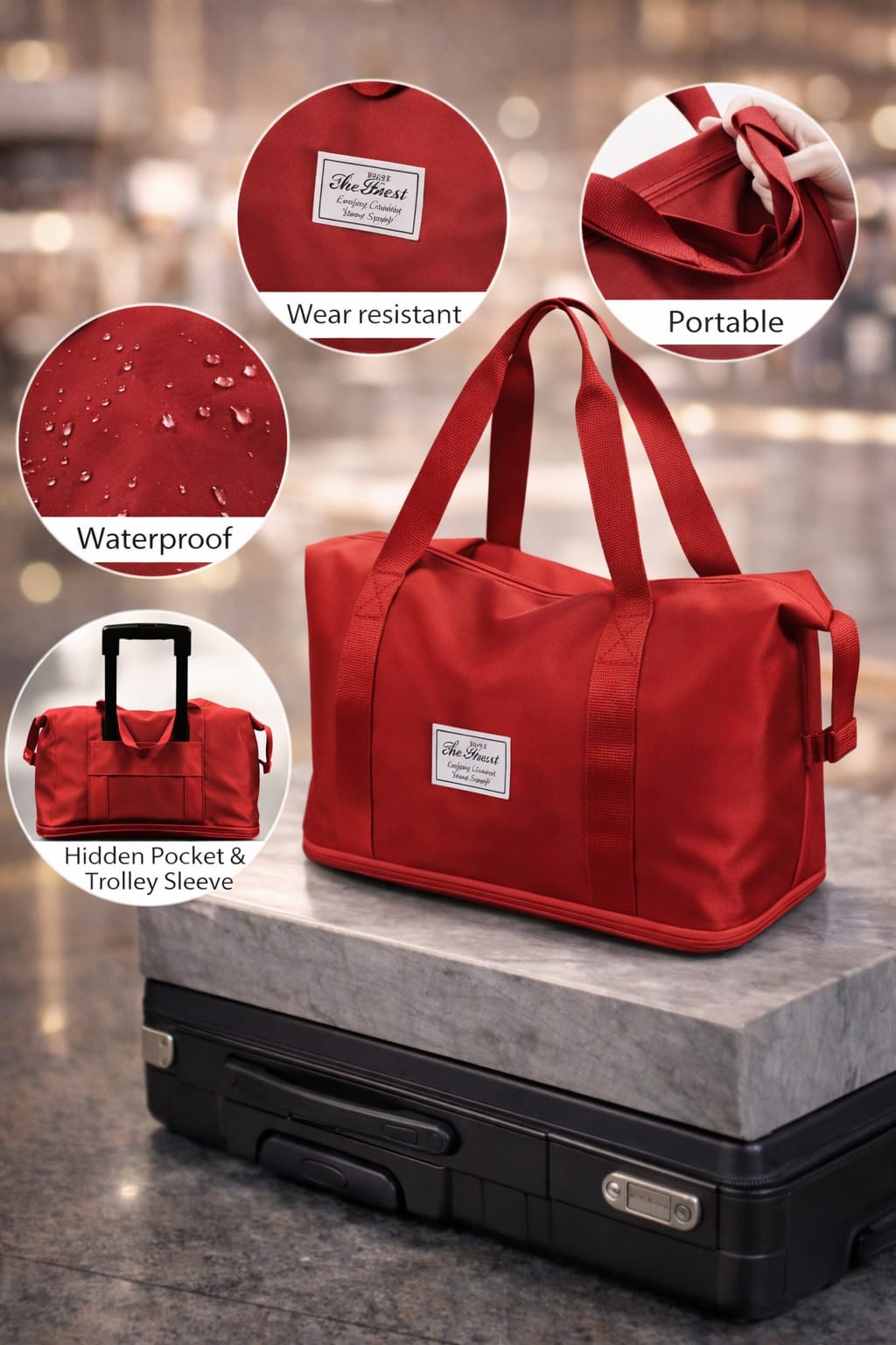 Travel Duffel Bag Bottom View Travel Duffel Bag Bottom View