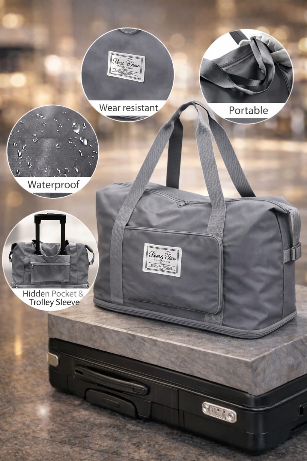Travel Duffel Bag Handle Close-up Travel Duffel Bag Handle Close-up