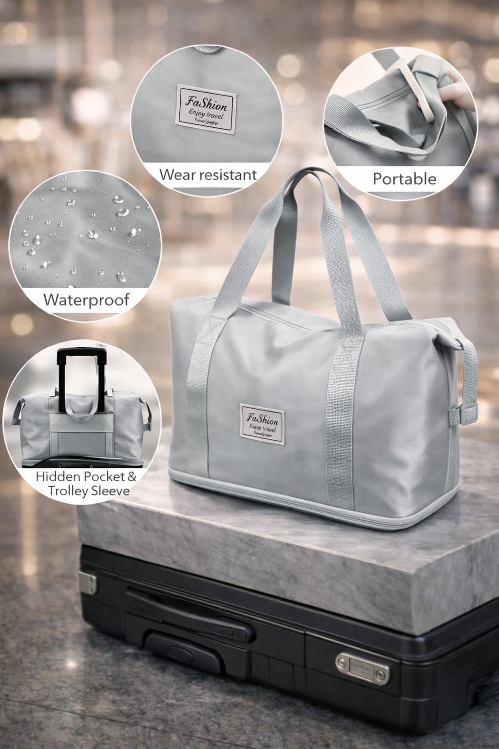 Travel Duffel Bag Standing View Travel Duffel Bag Standing View