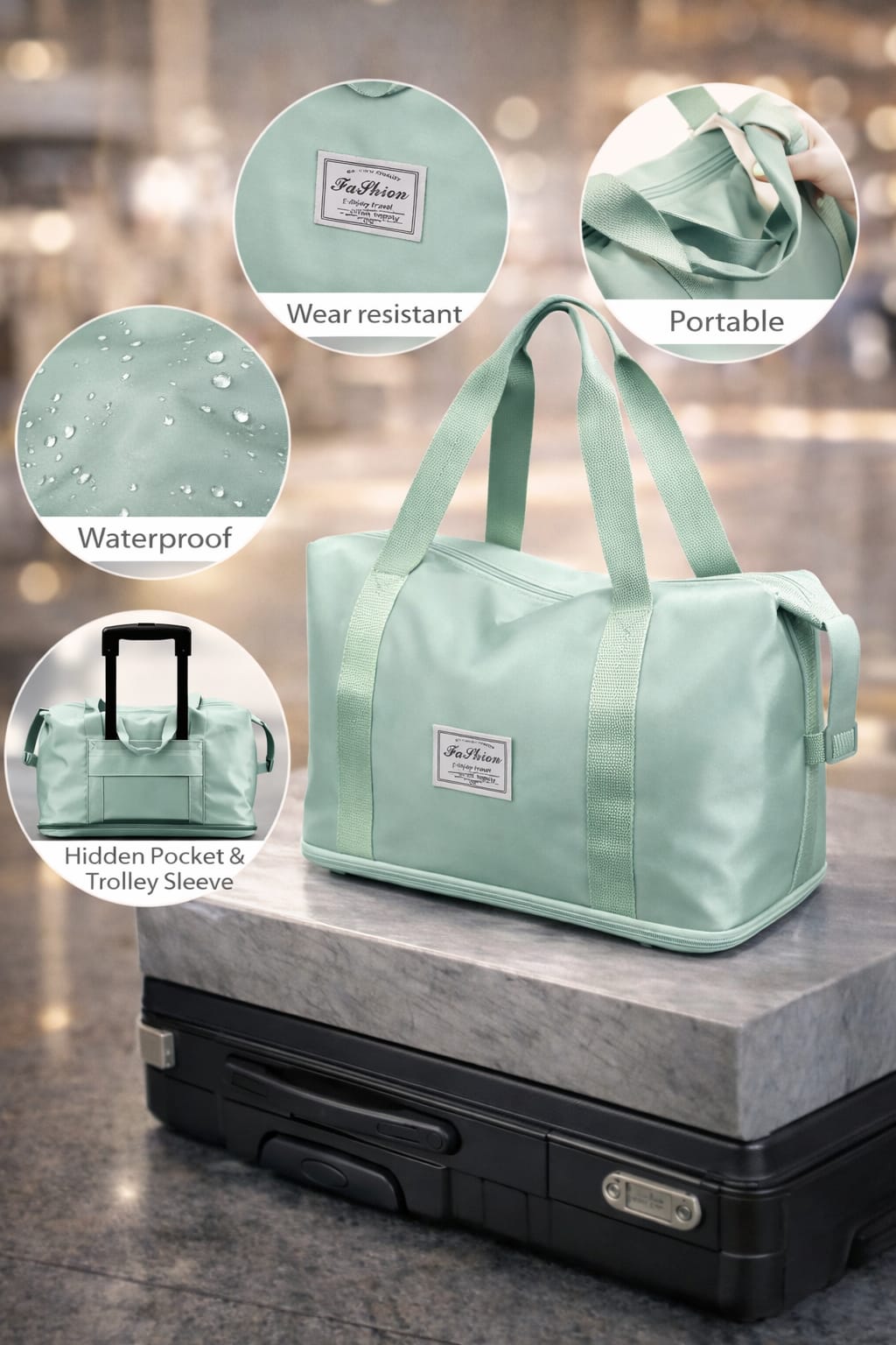 Travel Duffel Bag Strap Detail Travel Duffel Bag Strap Detail