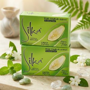 Silka Green Papaya Whitening Herbal Soap – VitaRich Formula 135g (2PCS Set)