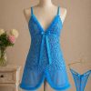 Women's luxury lace babydoll nightdress set