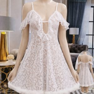 Women’s Luxury Lace Babydoll Nightdress Set