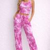 Women's Tie-Dye Lounge Set Sleeveless Tank Top Purple