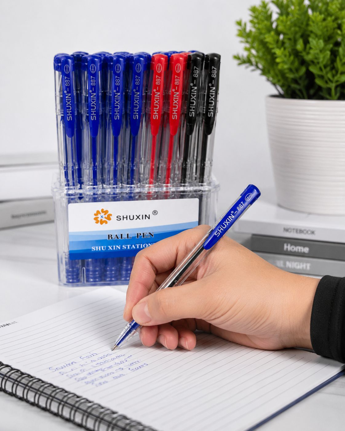 SHUXIN 887 Ball Pen Set 48 Pieces Blue Red Black