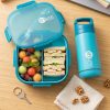 Blue HEYLIFE Kids Insulated Lunch Box Bottle Combo Blue HEYLIFE Kids Insulated Lunch Box Bottle Combo