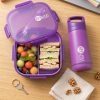 Purple HEYLIFE Kids Lunch Box Water Bottle Set Purple HEYLIFE Kids Lunch Box Water Bottle Set