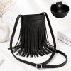 Black Boho Fringe Crossbody Sling Bag Women Black Boho Fringe Crossbody Sling Bag Women