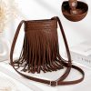 Brown Boho Fringe Crossbody Sling Bag for Women Brown Boho Fringe Crossbody Sling Bag for Women