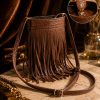 Fringe Crossbody Bag Interior Compartment View Fringe Crossbody Bag Interior Compartment View