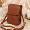 Brown Elegant Ring Accent Mini Crossbody Phone Bag