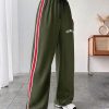 Women's Wide-Leg Side Stripe Lounge Pants Green Women's Wide-Leg Side Stripe Lounge Pants Green