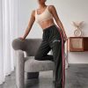 Women's Wide-Leg Side Stripe Lounge Pants Olive Green Women's Wide-Leg Side Stripe Lounge Pants Olive Green