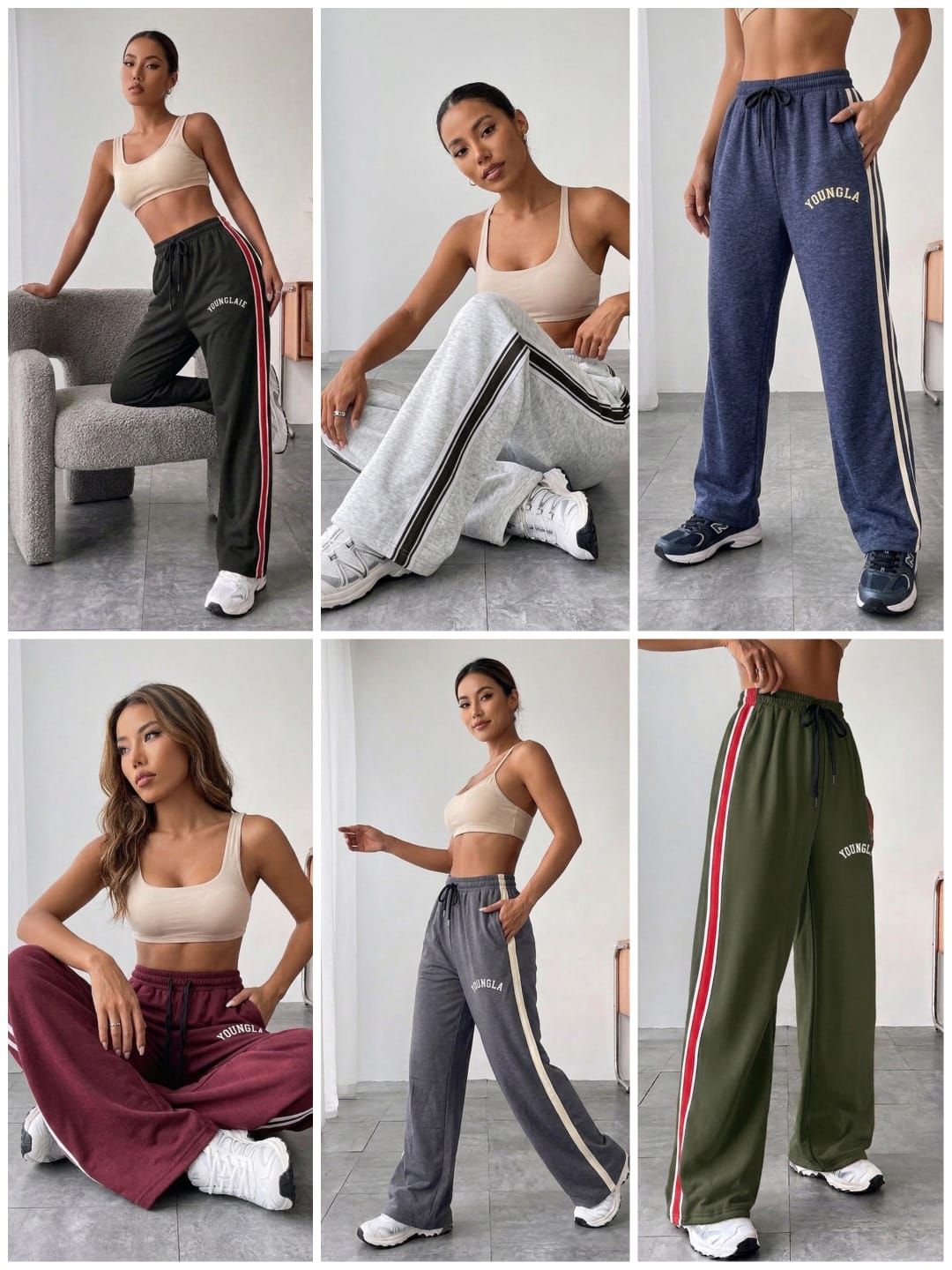 Women's Wide-Leg Side Stripe Lounge Pants Women's Wide-Leg Side Stripe Lounge Pants