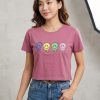 Dusty Pink Graphic Crop Top Set for Women Casual Wear Dusty Pink Graphic Crop Top Set for Women Casual Wear