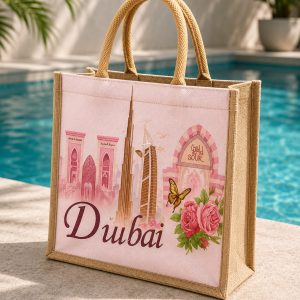 Dubai Souvenir Jute Tote Bag