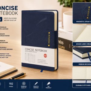 A5 Premium PU Leather Business Notebook with Magnetic Closure