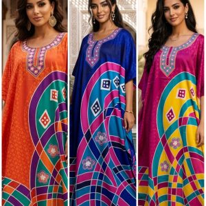 Women's Assorted Printed Kaftan Maxi Dress – 2 Pieces