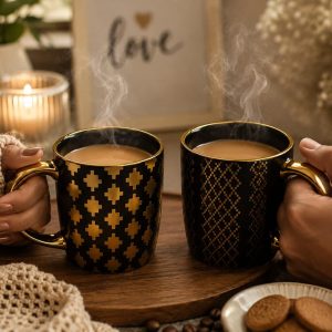 2-Piece Premium Ceramic Coffee Mug Set – Modern Tea & Coffee Cups for Home & Office
