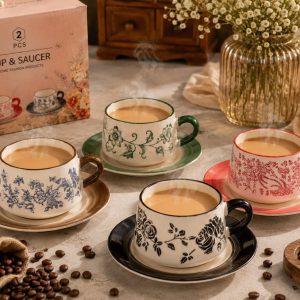 Vintage Floral Ceramic Cup & Saucer Set Assorted