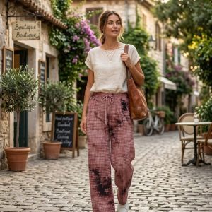Women’s Tie-Dye Wide-Leg Drawstring Pants