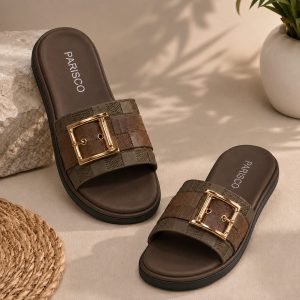 Women’s Woven Buckle Flat Slide Sandals
