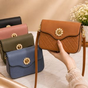 Pearl Bloom Quilted Crossbody Bag