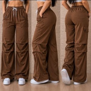 Women’s Wide-Leg Cargo Pants – Casual & Comfortable