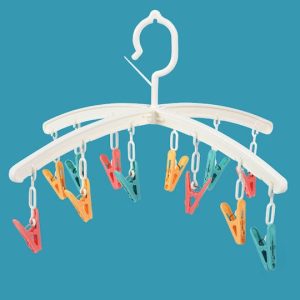 12-Clip Revolving & Foldable Clothes Drying Hanger